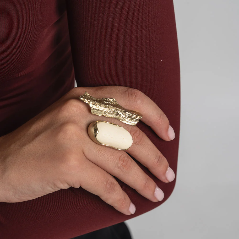 Axis Handmade Brass Ring | Kalliope Jewelry - Image 2
