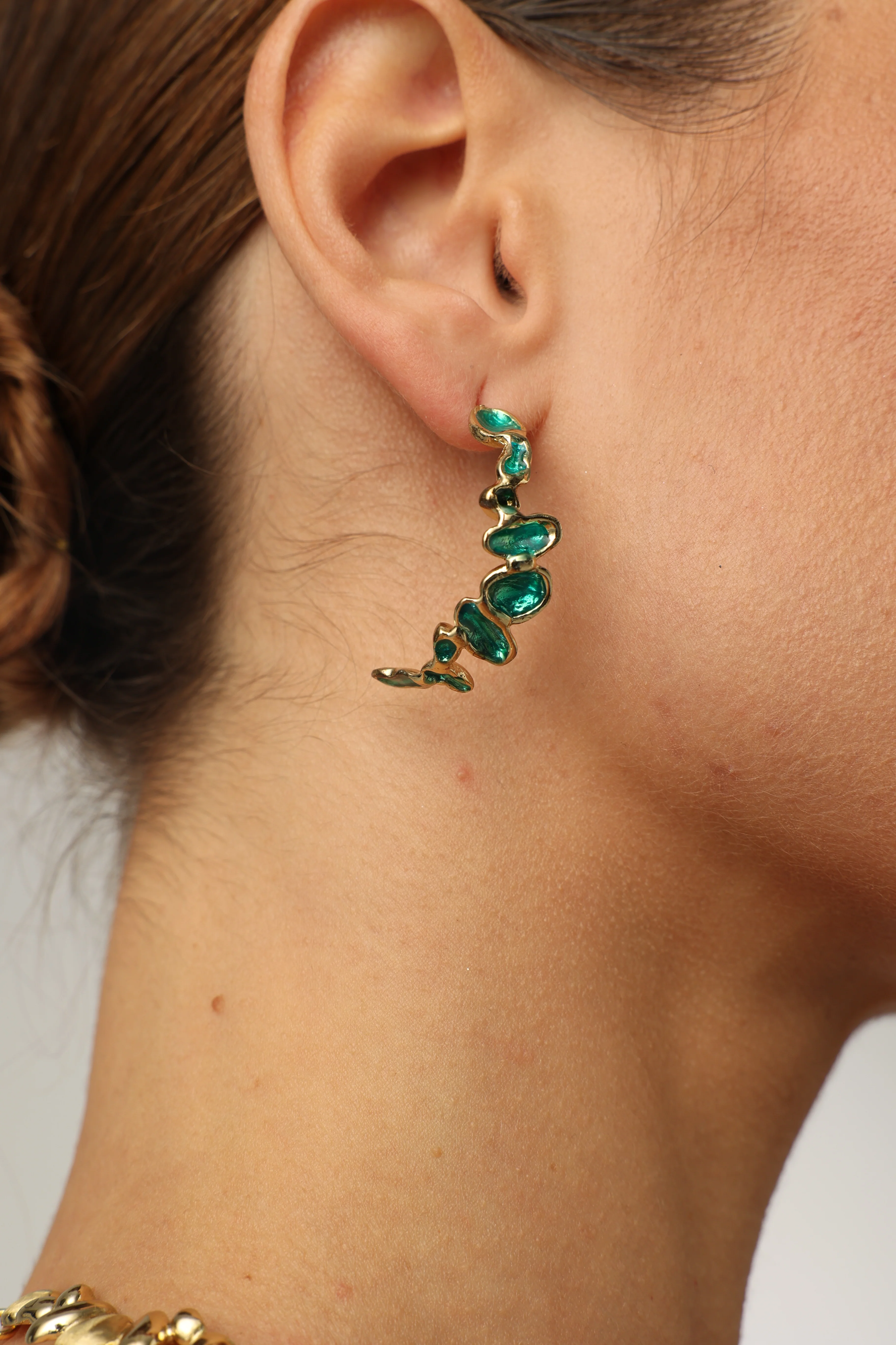 Splashy Hoop Earrings Handmade | Kalliope Jewelry