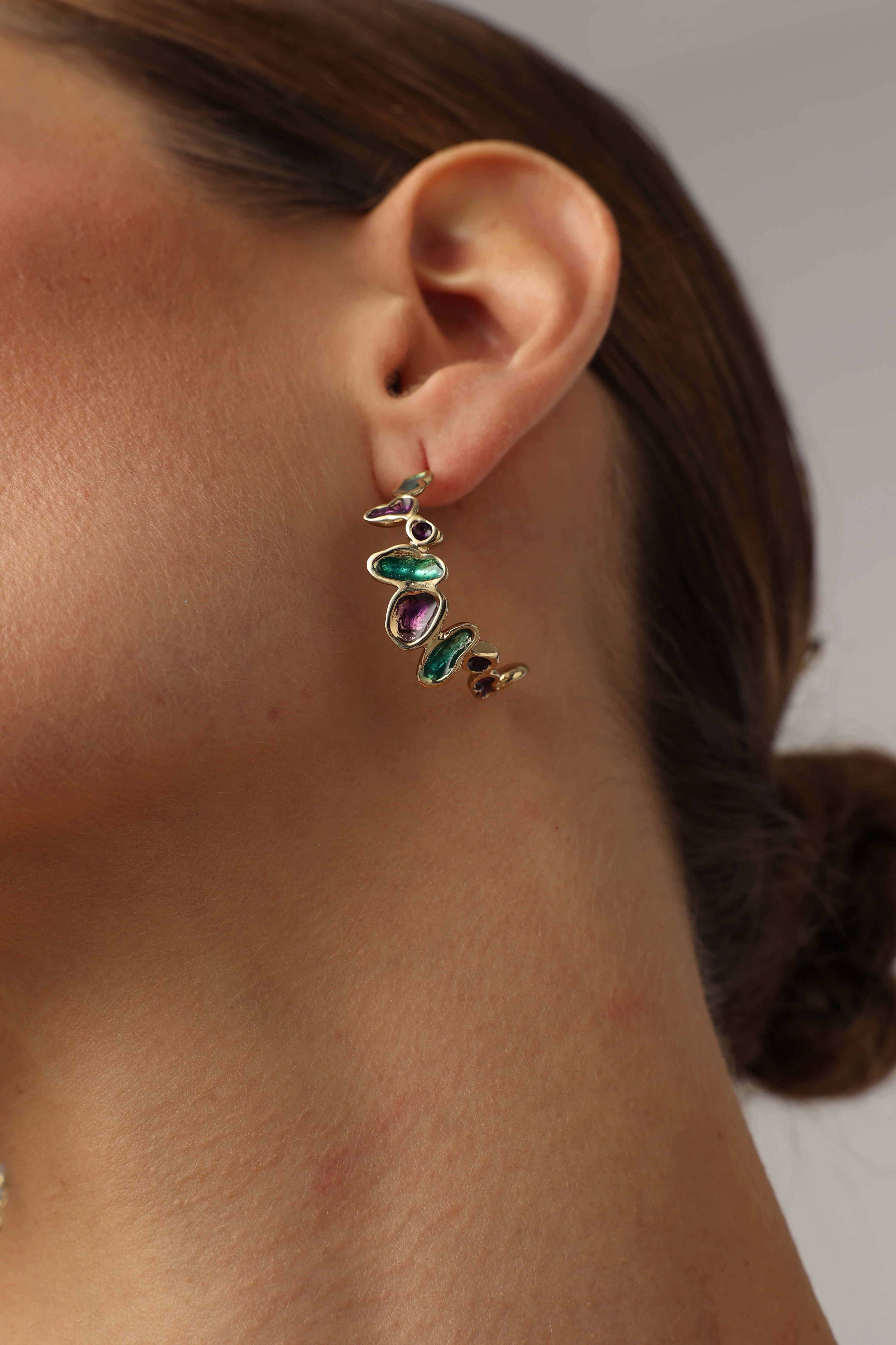 Splashy Hoop Earrings Handmade | Kalliope Jewelry - Image 2
