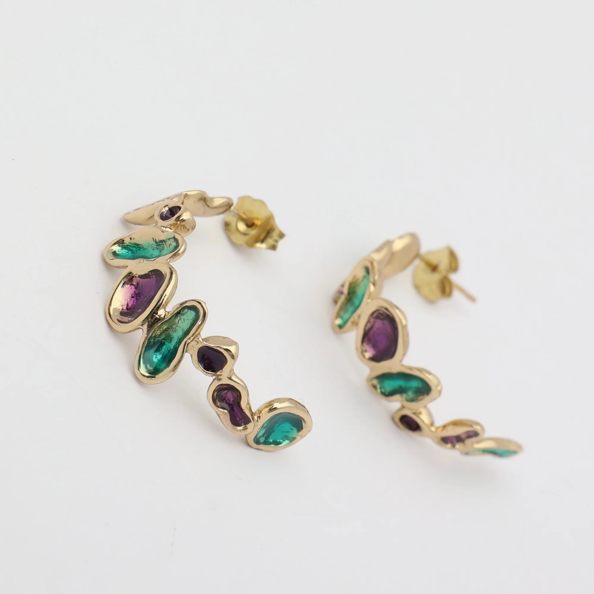 Splashy Hoop Earrings Handmade | Kalliope Jewelry - Image 4